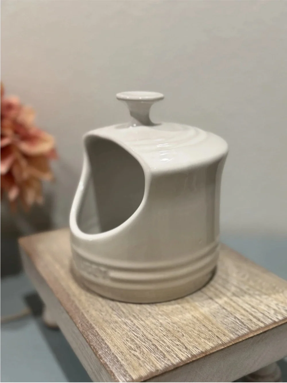 Le Creuset Salt Crock Keeper Meringue Ivory Stoneware New